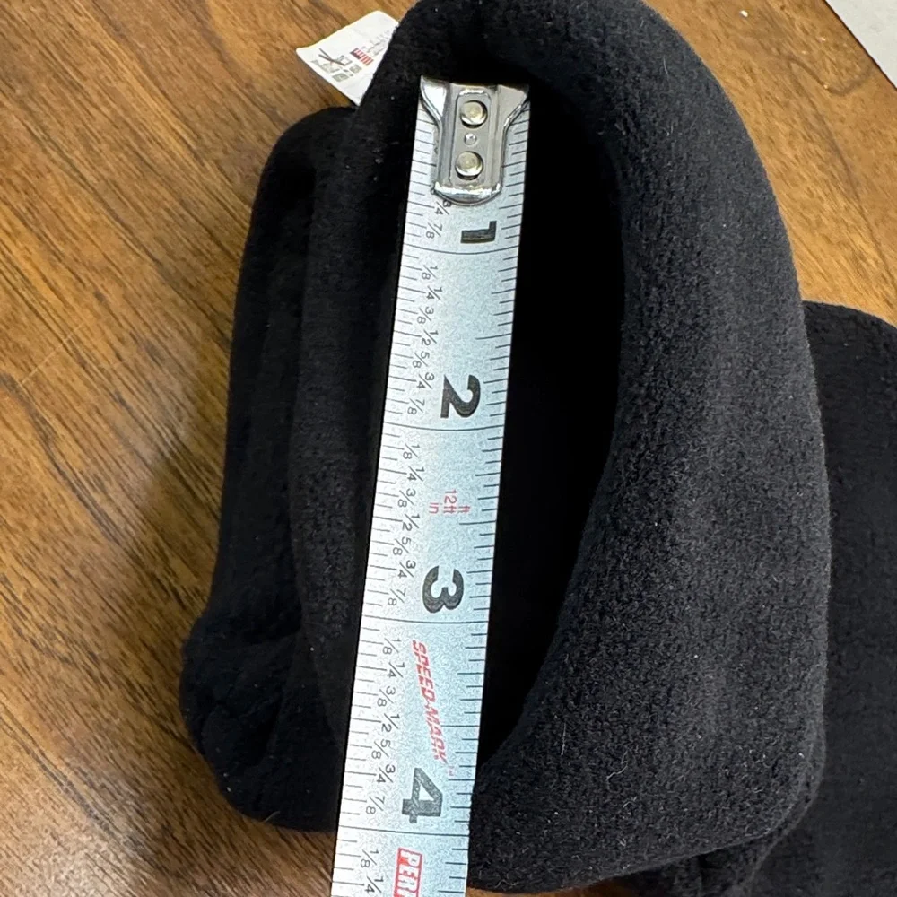 NWT Wintergreen Northern Wear Thick Fleece Roll Cuff Mittens, Black, Unisex sz M